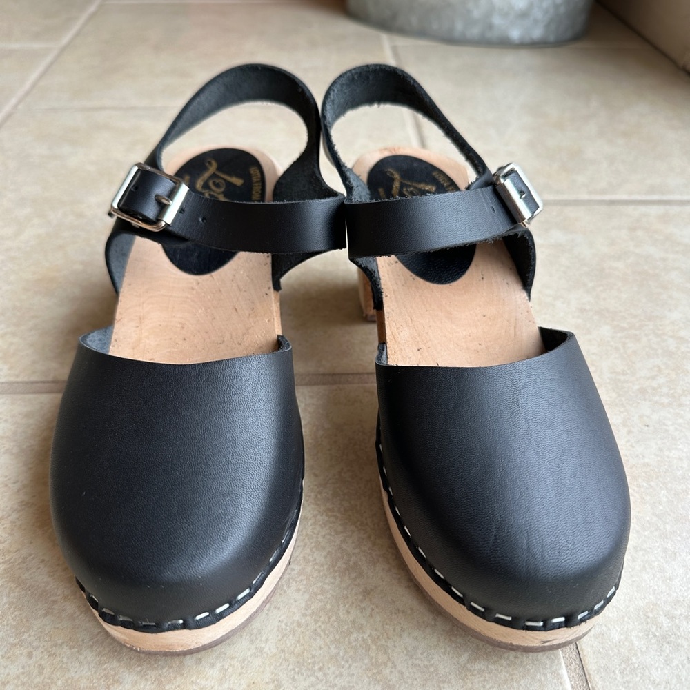 Lotta From Stockholm Black Leather Mules